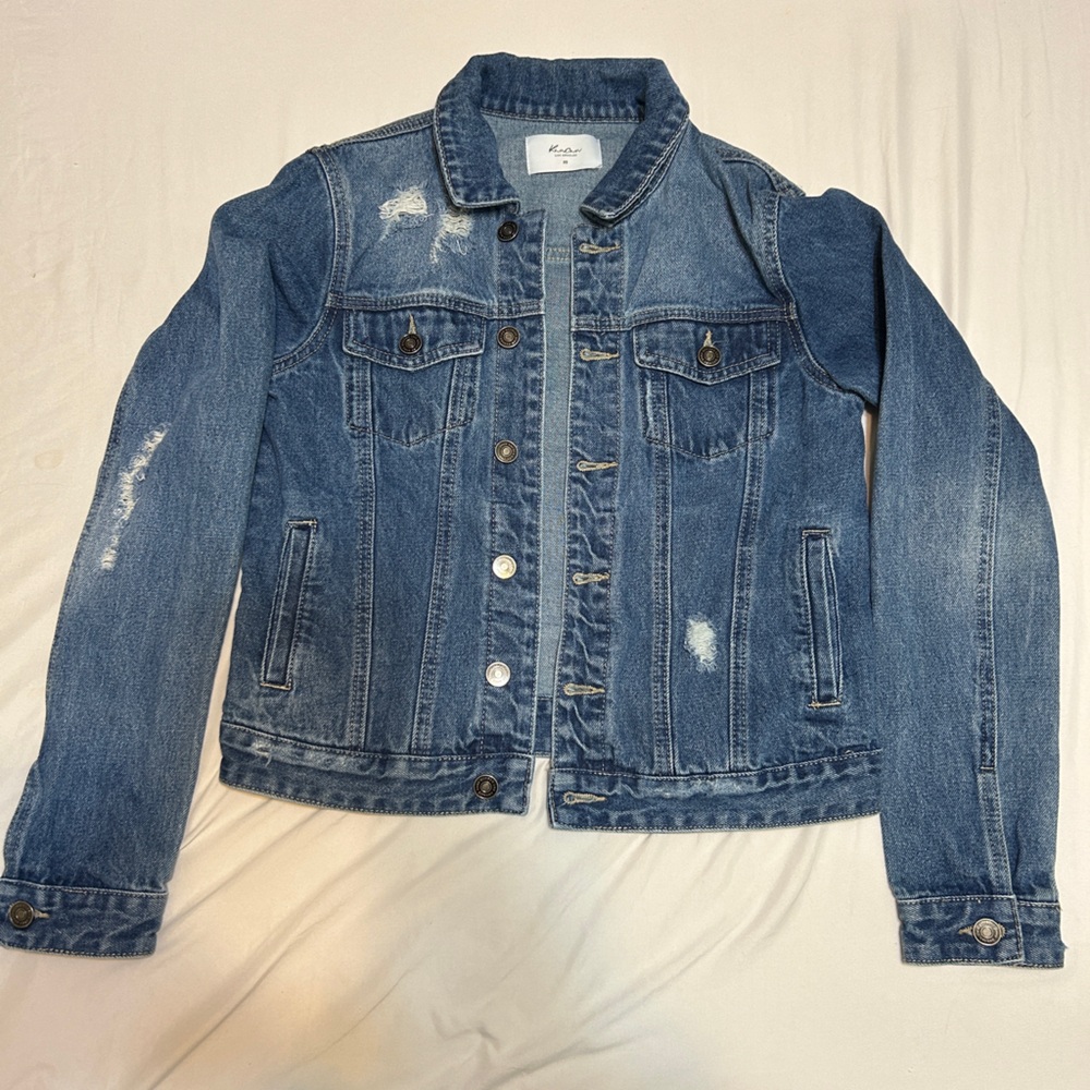 KanCan Blue Distressed Denim Jacket